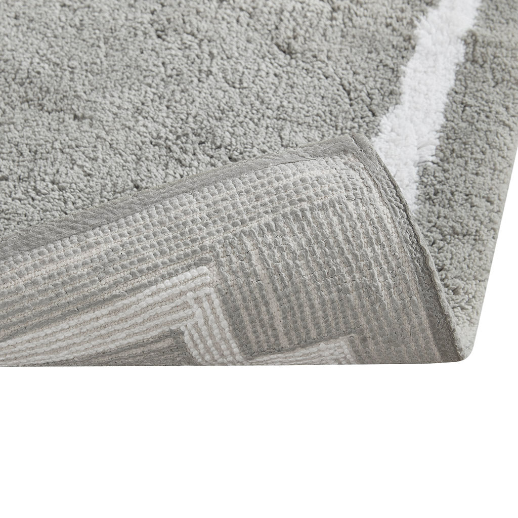 Cotton Tufted Bath Rug 24X40 Grey Cotton