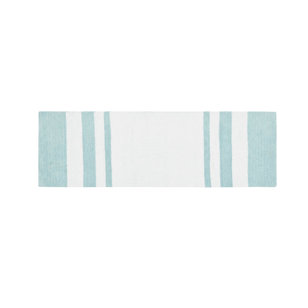 Reversible Bath Rug Aqua Cotton