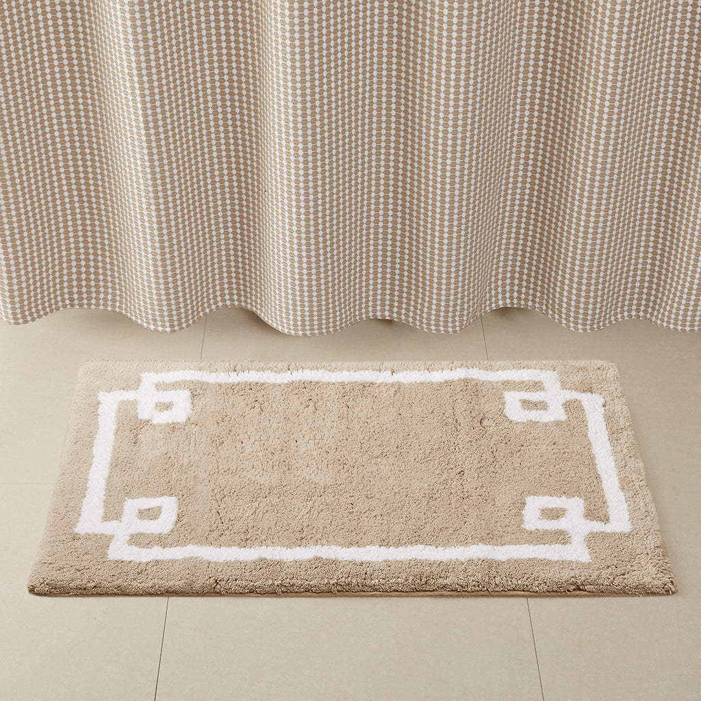 Cotton Tufted Bath Rug 24X40 Taupe Cotton