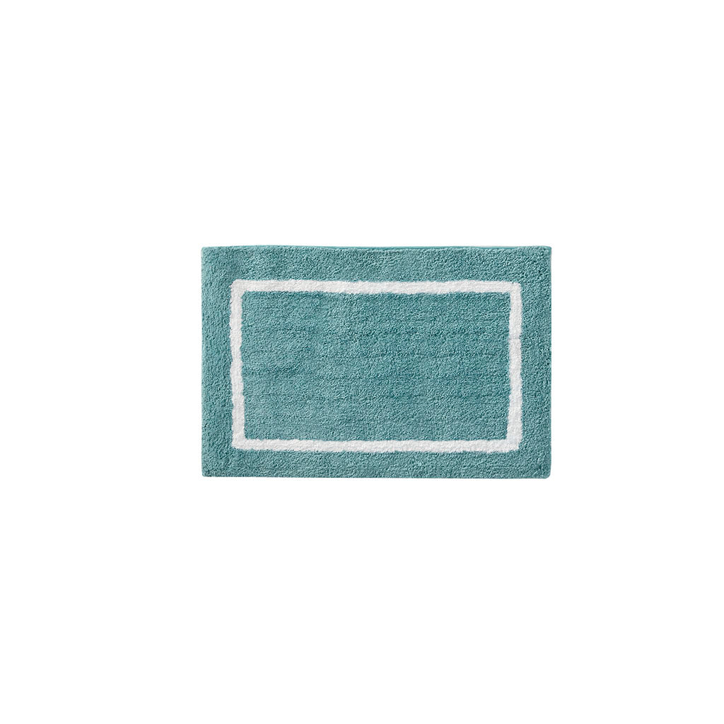 Reversible High Pile Tufted Microfiber Bath Rug Aqua Microfiber