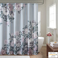 Cotton Floral Printed Shower Curtain Grey Cotton