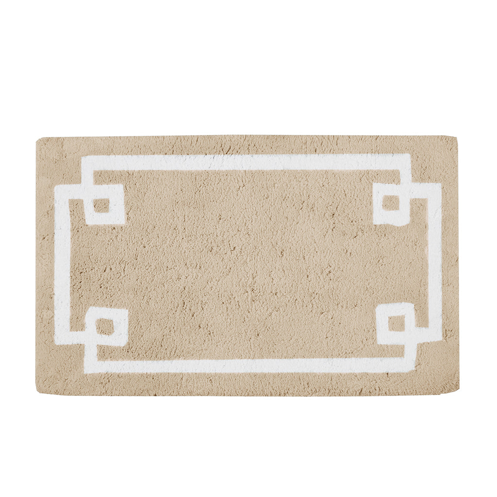 Cotton Tufted Bath Rug 24X40 Taupe Cotton