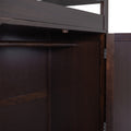 Full Size Loft Bed With Drawers,Desk,And Wardrobe Espresso Espresso Solid Wood