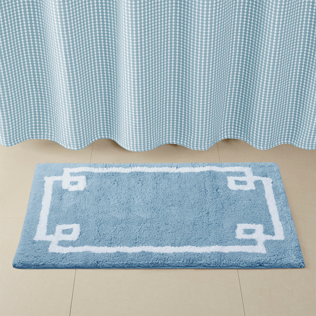 Cotton Tufted Bath Rug 20X30 Blue Cotton