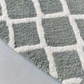 Reversible High Pile Tufted Microfiber Bath Rug Grey Microfiber