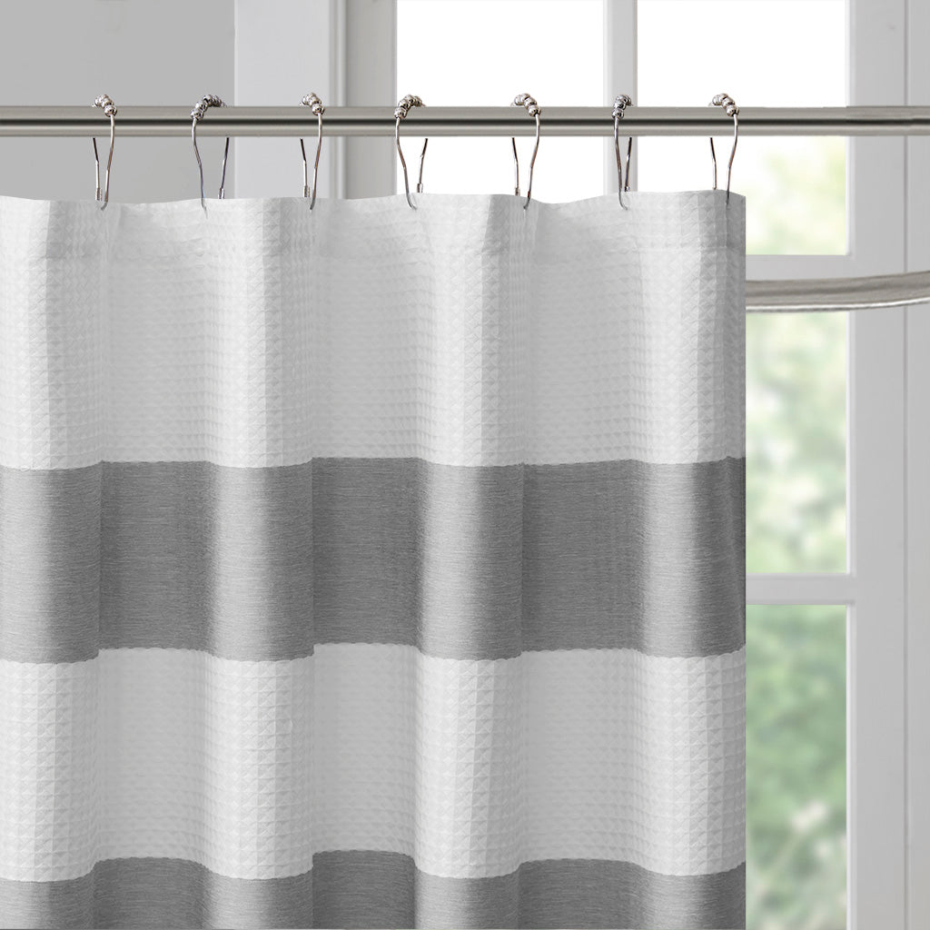 Shower Curtain With 3M Treatment Grey Polyester