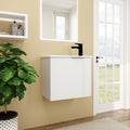 Bathroom Vanity With Sink 22 Inch For Small Bathroom,Floating Bathroom Vanity With Soft Close Door,Small Bathroom Vanity With Sink, 22X13 Kd Packing White 1 Soft Close Doors Bathroom Wall Mounted Modern Plywood Plywood