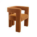 Coolmore Contemporary Designed Fabric Upholstered Accent Dining Chair Barrel Side Chairs Kitchen Armchair For Living Room 2Pc Set Coffee Boucle