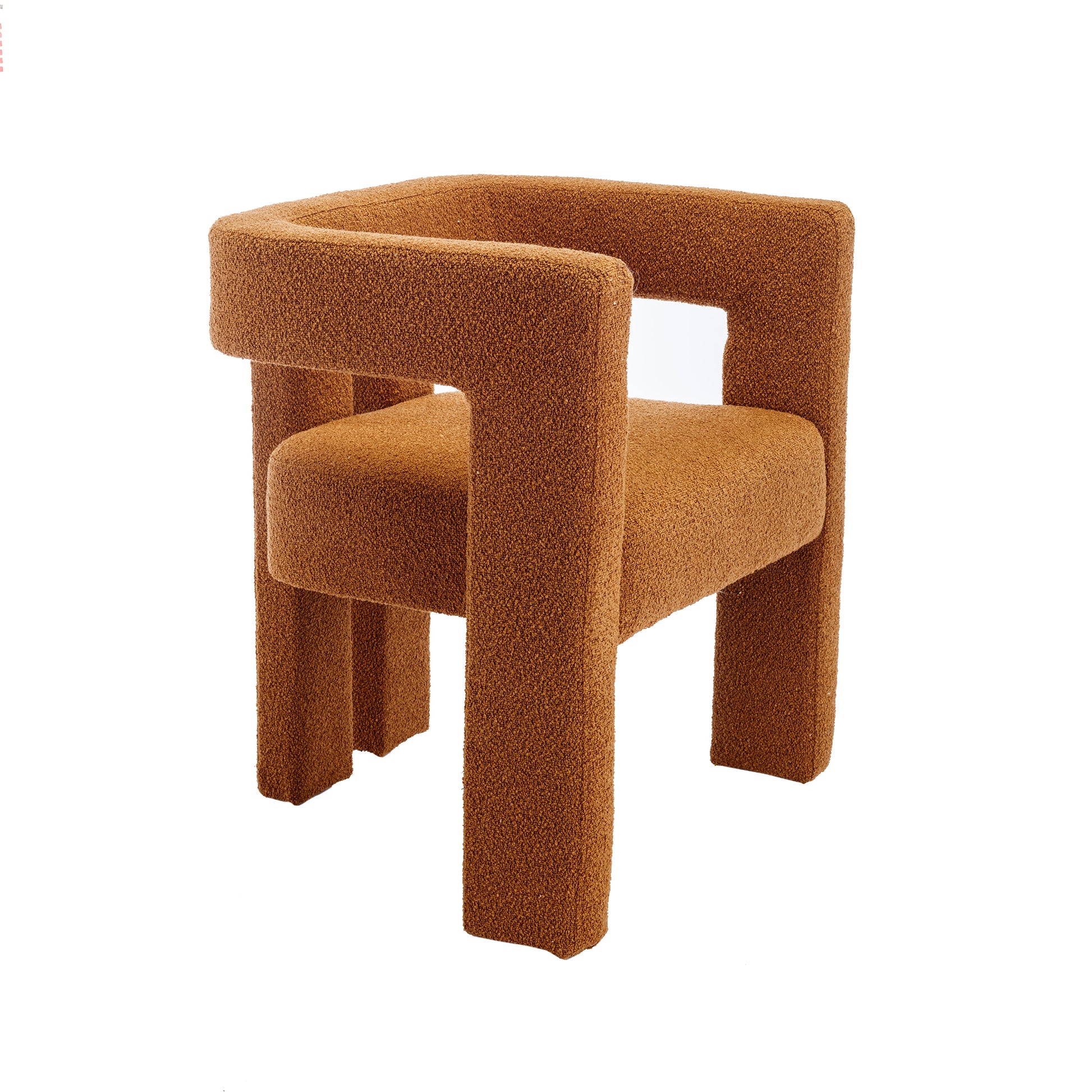 Coolmore Contemporary Designed Fabric Upholstered Accent Dining Chair Barrel Side Chairs Kitchen Armchair For Living Room 2Pc Set Coffee Boucle