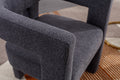Coolmore Contemporary Designed Fabric Upholstered Accent Dining Chair Barrel Side Chairs Kitchen Armchair For Living Room 2Pc Set Carbon Black Boucle