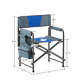 2 Piece Padded Folding Outdoor Chair With Storage Pockets,Lightweight Oversized Directors Chair For Indoor, Outdoor Camping, Picnics And Fishing,Blue Grey Blue Grey Steel