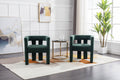 Coolmore Contemporary Designed Fabric Upholstered Accent Dining Chair Barrel Side Chairs Kitchen Armchair For Living Room 2Pc Set Emerald Boucle