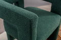 Coolmore Contemporary Designed Fabric Upholstered Accent Dining Chair Barrel Side Chairs Kitchen Armchair For Living Room 2Pc Set Emerald Boucle