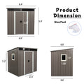 6Ft X 5Ft Outdoor Metal Storage Shed With Window Transparent Plate W540S00011 Gray Iron