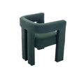 Coolmore Contemporary Designed Fabric Upholstered Accent Dining Chair Barrel Side Chairs Kitchen Armchair For Living Room 2Pc Set Emerald Boucle