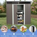 6Ft X 5Ft Outdoor Metal Storage Shed With Window Transparent Plate W540S00011 Gray Iron