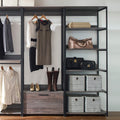 Monica Wood Walk In Closet System Rustic Mdf Melamine