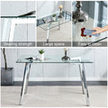Glass Dining Table, Dining Chair Set, 4 Black Dining Chairs And 1 Dining Table Table Measures 51