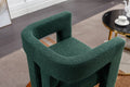 Coolmore Contemporary Designed Fabric Upholstered Accent Dining Chair Barrel Side Chairs Kitchen Armchair For Living Room 2Pc Set Emerald Boucle