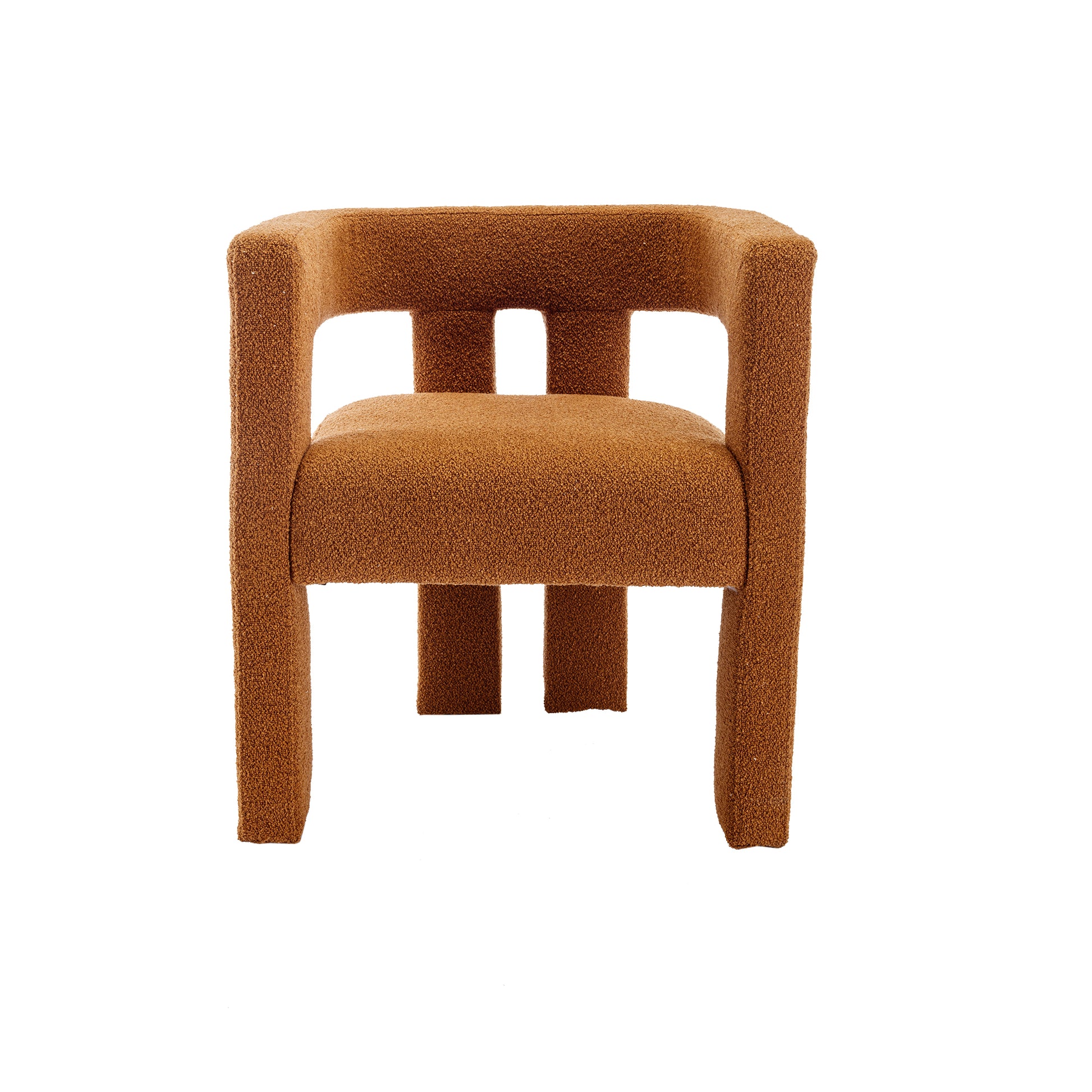 Coolmore Contemporary Designed Fabric Upholstered Accent Dining Chair Barrel Side Chairs Kitchen Armchair For Living Room 2Pc Set Coffee Boucle