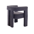Coolmore Contemporary Designed Fabric Upholstered Accent Dining Chair Barrel Side Chairs Kitchen Armchair For Living Room 2Pc Set Carbon Black Boucle