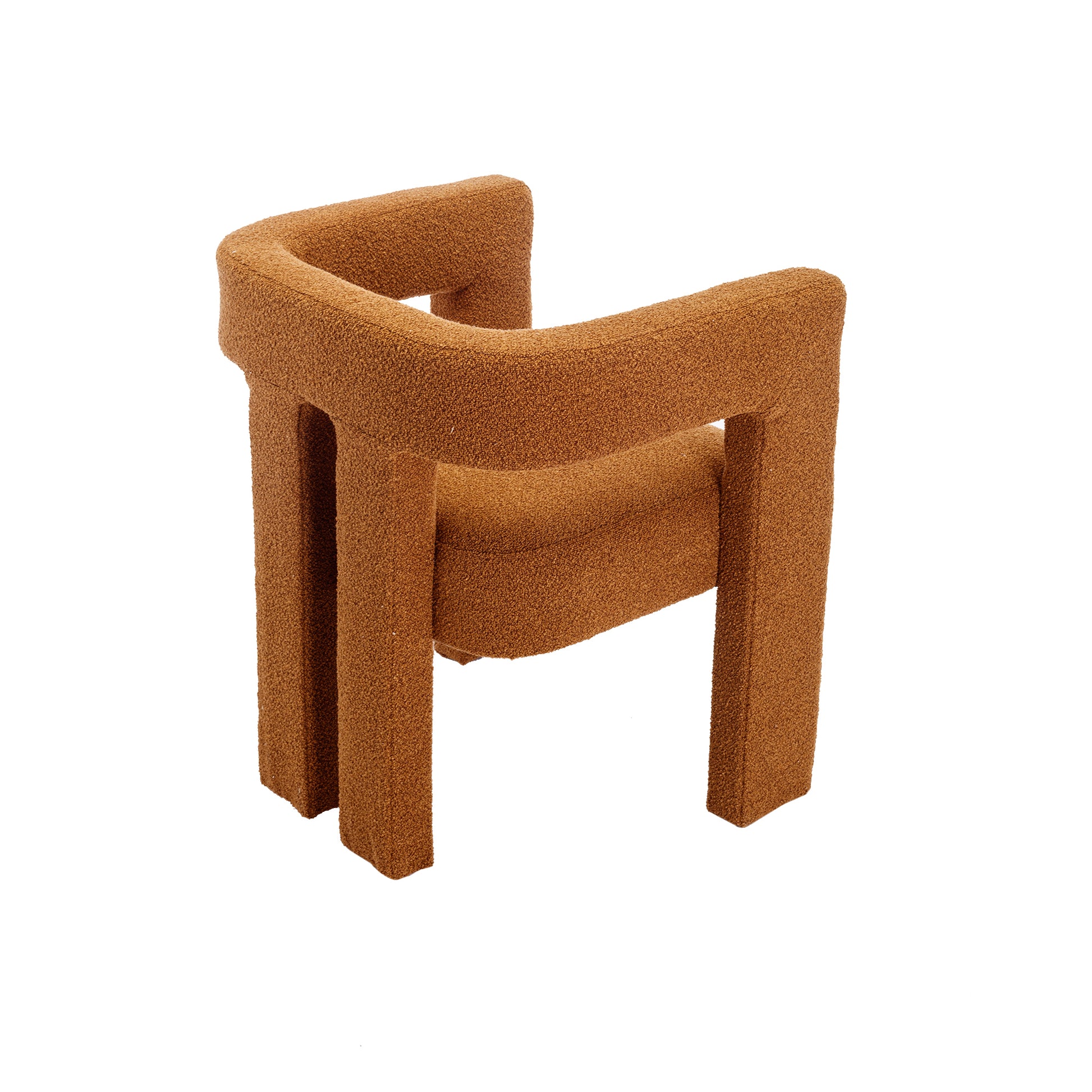 Coolmore Contemporary Designed Fabric Upholstered Accent Dining Chair Barrel Side Chairs Kitchen Armchair For Living Room 2Pc Set Coffee Boucle