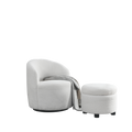Video Welike Swivel Barrel Chair, Living Room Swivel Chair With Round Storage Chair, 360 Swivel Club Chair, Nursery, Bedroom, Office, Hotel With Upholstered Modern Armchair, Teddy Fabric White Teddy Foam Fabric