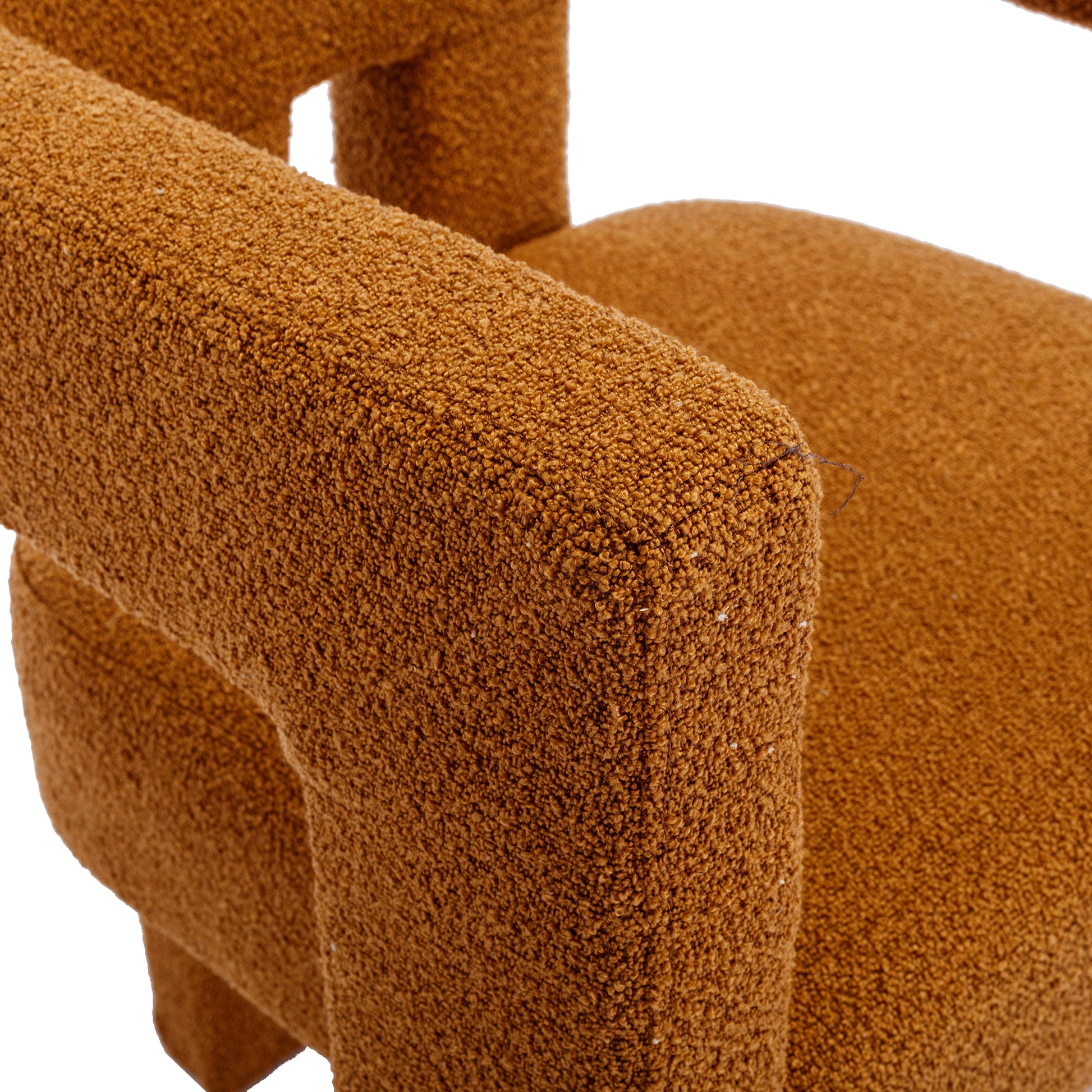 Coolmore Contemporary Designed Fabric Upholstered Accent Dining Chair Barrel Side Chairs Kitchen Armchair For Living Room 2Pc Set Coffee Boucle