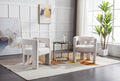 Coolmore Contemporary Designed Fabric Upholstered Accent Dining Chair Barrel Side Chairs Kitchen Armchair For Living Room 2Pc Set Beige Boucle