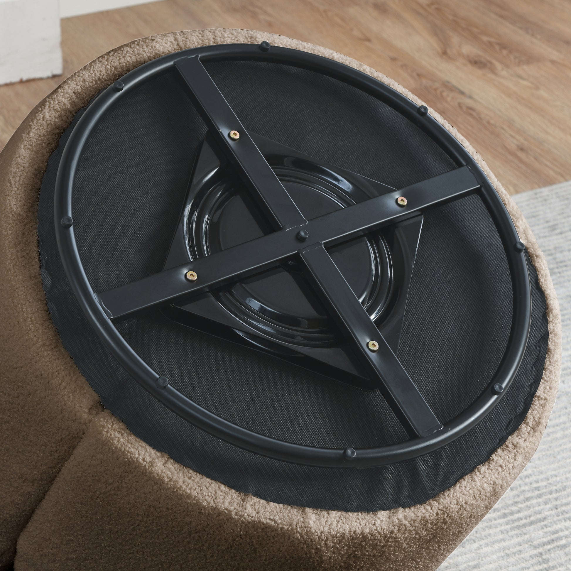Video Welike Swivel Barrel Chair, Living Room Swivel Chair With Round Storage Chair, 360 Swivel Club Chair, Nursery, Bedroom, Office, Hotel With Upholstered Modern Armchair, Teddy Fabric Coffee Foam Fabric