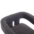Coolmore Contemporary Designed Fabric Upholstered Accent Dining Chair Barrel Side Chairs Kitchen Armchair For Living Room 2Pc Set Carbon Black Boucle
