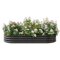 Raised Garden Bed Outdoor,Oval Large Metal Raised Planter Bed For For Plants, Vegetables, And Flowers Black Black Metal