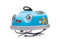 Bumper Car For Kids, 12V Dual Drive 1 6 Years Old Children'S Electric Car With Pushrod Dinner Plate Usb Bt Music Rocking Horse Mode Anti Collision Bumper Ride On Car Blue Iron Plastic