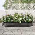 Raised Garden Bed Outdoor,Oval Large Metal Raised Planter Bed For For Plants, Vegetables, And Flowers Black Black Metal