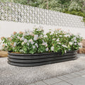 Raised Garden Bed Outdoor,Oval Large Metal Raised Planter Bed For For Plants, Vegetables, And Flowers Black Black Metal