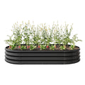 Raised Garden Bed Outdoor,Oval Large Metal Raised Planter Bed For For Plants, Vegetables, And Flowers Black Black Metal