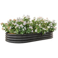 Raised Garden Bed Outdoor,Oval Large Metal Raised Planter Bed For For Plants, Vegetables, And Flowers Black Black Metal