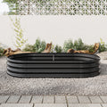 Raised Garden Bed Outdoor,Oval Large Metal Raised Planter Bed For For Plants, Vegetables, And Flowers Black Black Metal