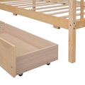 Twin Size Wooden House Bed With Drawers, Natural Natural Solid Wood Mdf