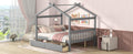 Full Size Wooden House Bed With Drawers, Gray Gray Solid Wood Mdf