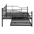 Full Size Metal Daybed With Twin Size Adjustable Trundle, Portable Folding Trundle, Black Old Sku:Mf293730Aab Black Steel