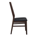 Farmhouse 6 Piece Wood Dining Table Set With 4 Upholstered Chairs And Bench, Dark Brown Brown Wood Dining Room Bench Seating Rubberwood Rectangular Dining Table With Chair And Bench Upholstered Chair Wood Dark Brown Solid Back Seats 6 Farmhouse Trestle