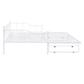 Full Size Metal Daybed With Twin Size Adjustable Trundle, Portable Folding Trundle, White Old Sku:Mf293736Aak White Steel