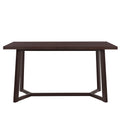 Farmhouse 6 Piece Wood Dining Table Set With 4 Upholstered Chairs And Bench, Dark Brown Brown Wood Dining Room Bench Seating Rubberwood Rectangular Dining Table With Chair And Bench Upholstered Chair Wood Dark Brown Solid Back Seats 6 Farmhouse Trestle