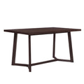 Farmhouse 6 Piece Wood Dining Table Set With 4 Upholstered Chairs And Bench, Dark Brown Brown Wood Dining Room Bench Seating Rubberwood Rectangular Dining Table With Chair And Bench Upholstered Chair Wood Dark Brown Solid Back Seats 6 Farmhouse Trestle