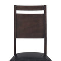 Farmhouse 6 Piece Wood Dining Table Set With 4 Upholstered Chairs And Bench, Dark Brown Brown Wood Dining Room Bench Seating Rubberwood Rectangular Dining Table With Chair And Bench Upholstered Chair Wood Dark Brown Solid Back Seats 6 Farmhouse Trestle