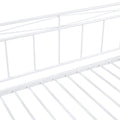 Full Size Metal Daybed With Twin Size Adjustable Trundle, Portable Folding Trundle, White Old Sku:Mf293736Aak White Steel