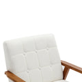 Leisure Chair With Solid Wood Armrest And Feet, Mid Century Modern Accent Chair, For Living Room Bedroom Studio Chair Beige Linen