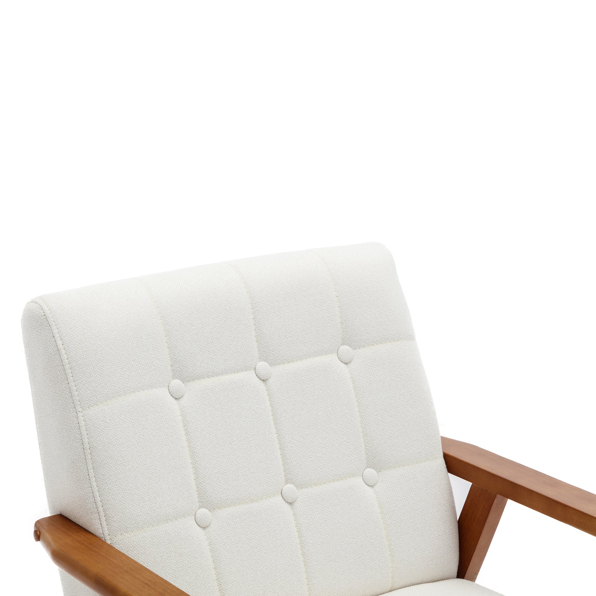 Leisure Chair With Solid Wood Armrest And Feet, Mid Century Modern Accent Chair, For Living Room Bedroom Studio Chair Beige Linen