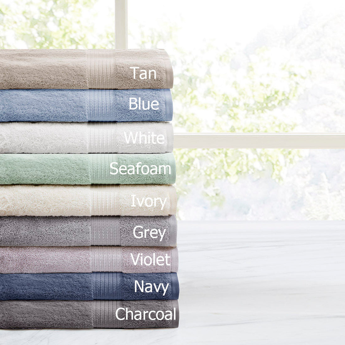 6 Piece Organic Cotton Towel Set Seafoam Cotton